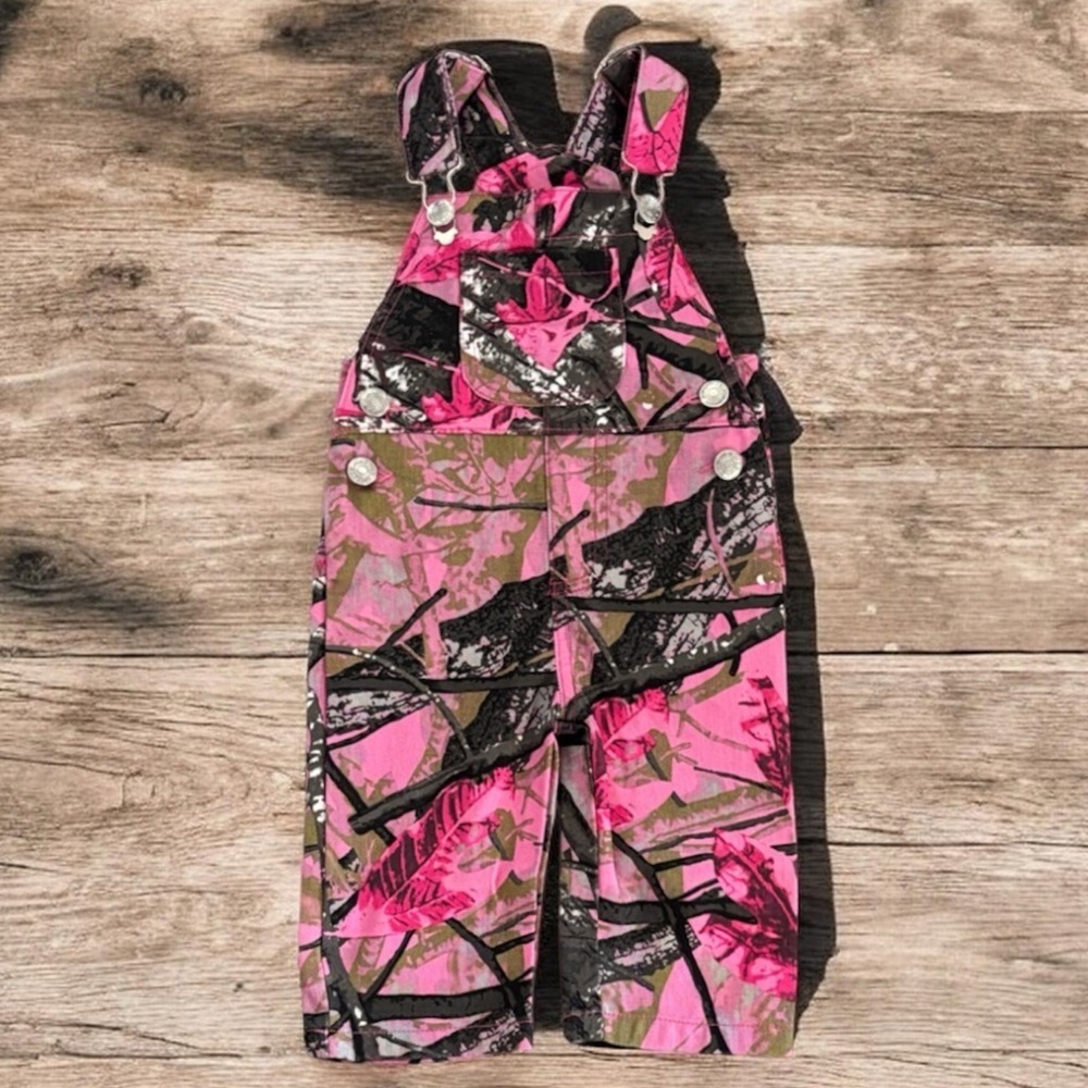 Pink Camo Baby Girl Overalls 6/9 months